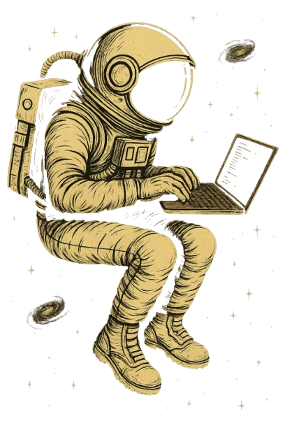 imagem de astronauta programando